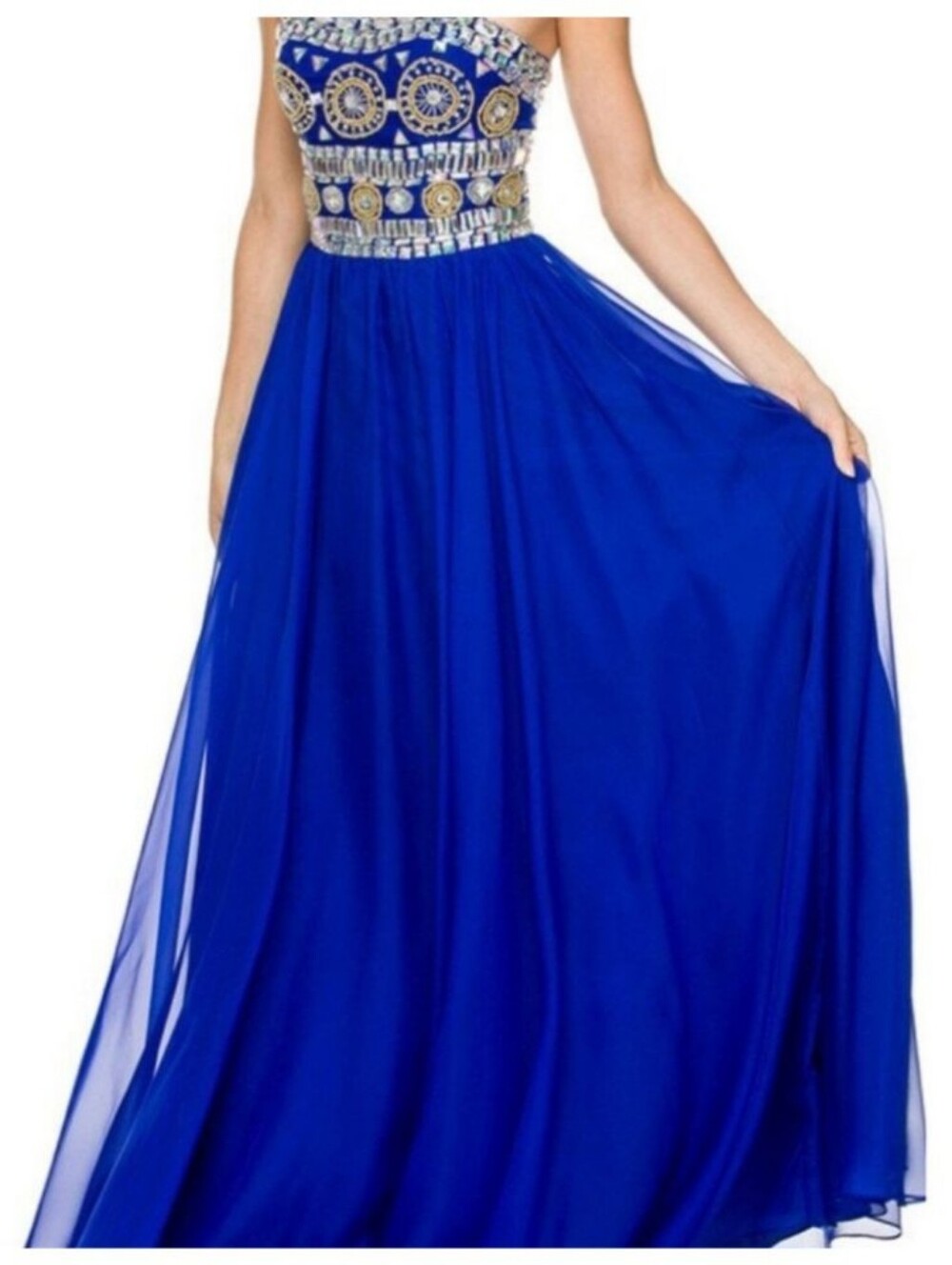 NWT Nox Anabel Royal Blue Beaded Prom Dress